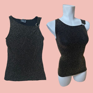 Vintage Dynamite Metallic Party Tank Top – Y2K Club Core Stretchy Small